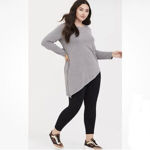 Torrid Women’s Gray Asymmetrical Terry Active Sweatshirt Size 2 (2X) Top